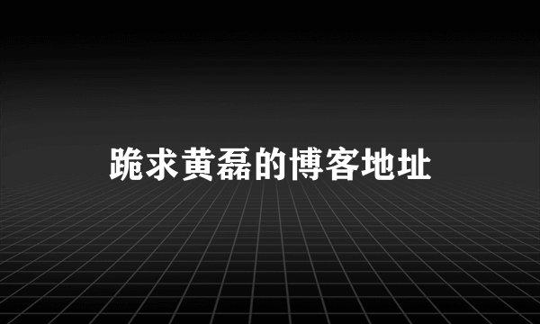 跪求黄磊的博客地址