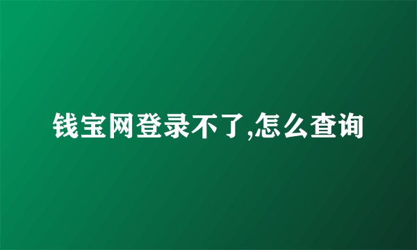 钱宝网登录不了,怎么查询