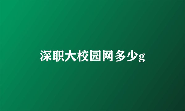 深职大校园网多少g
