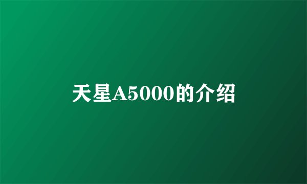 天星A5000的介绍