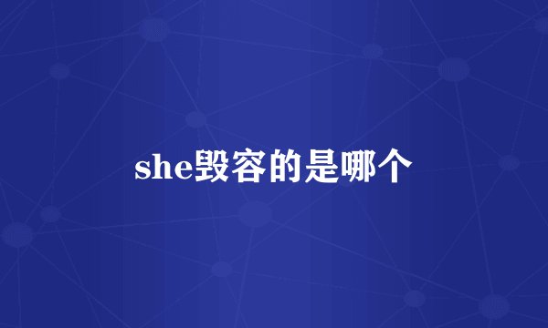 she毁容的是哪个