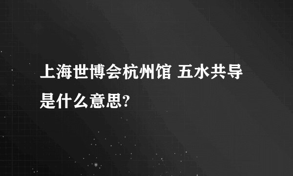 上海世博会杭州馆 五水共导 是什么意思?