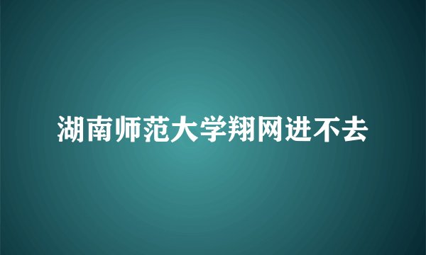 湖南师范大学翔网进不去