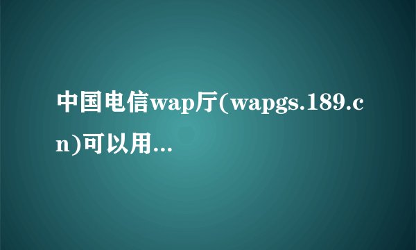 中国电信wap厅(wapgs.189.cn)可以用哪几种方式交费?