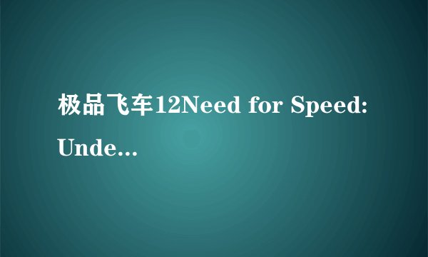 极品飞车12Need for Speed:Undercover出来了?