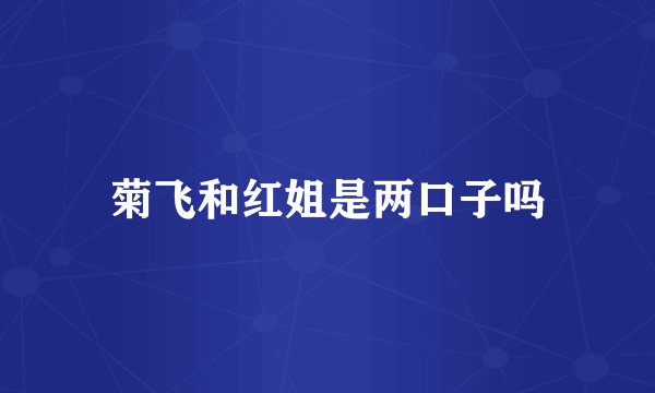 菊飞和红姐是两口子吗