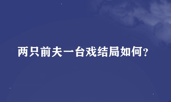 两只前夫一台戏结局如何？