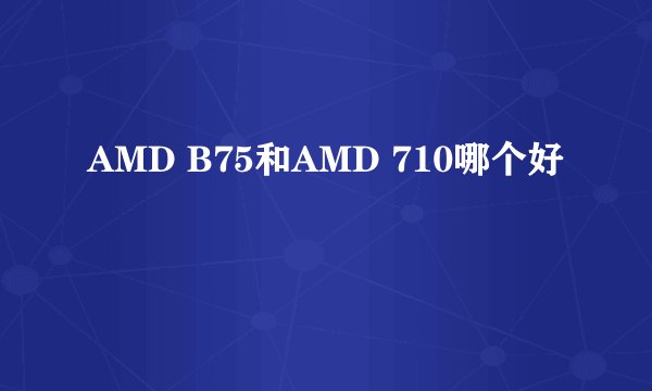 AMD B75和AMD 710哪个好