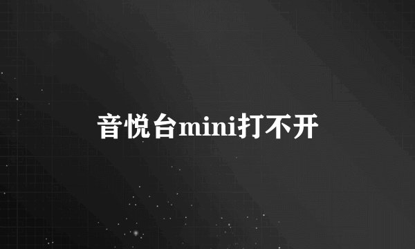 音悦台mini打不开