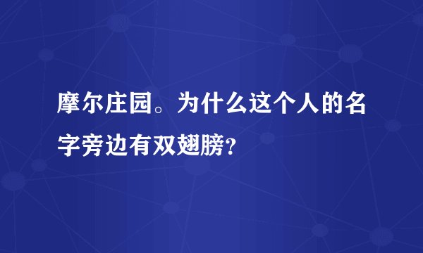 摩尔庄园。为什么这个人的名字旁边有双翅膀？