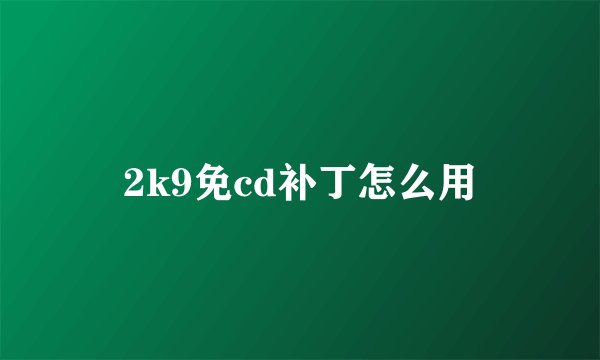 2k9免cd补丁怎么用