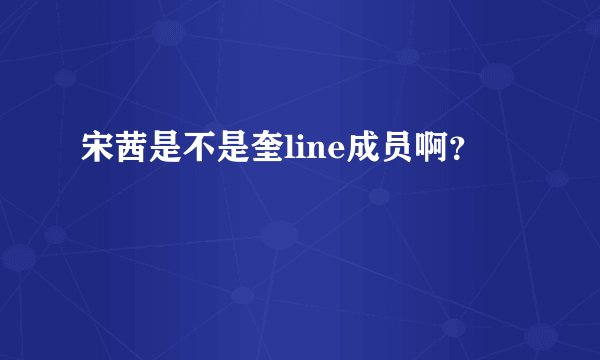 宋茜是不是奎line成员啊？