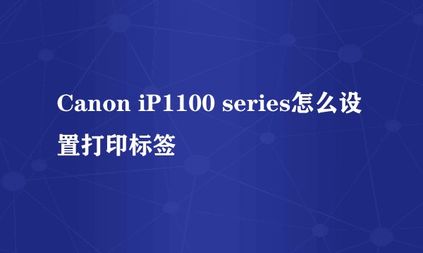 Canon iP1100 series怎么设置打印标签