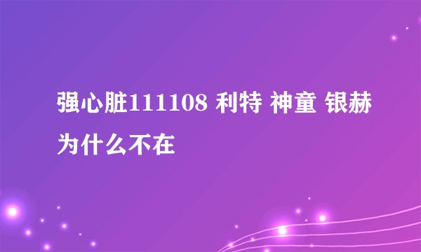 强心脏111108 利特 神童 银赫为什么不在