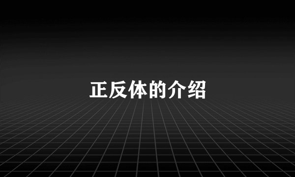 正反体的介绍