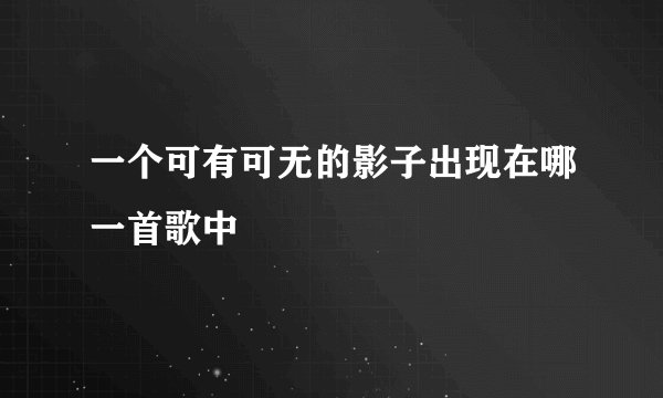 一个可有可无的影子出现在哪一首歌中