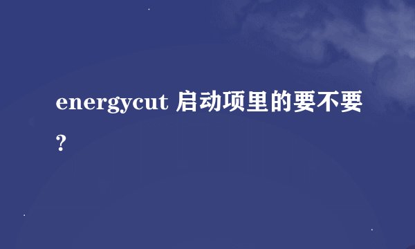 energycut 启动项里的要不要?