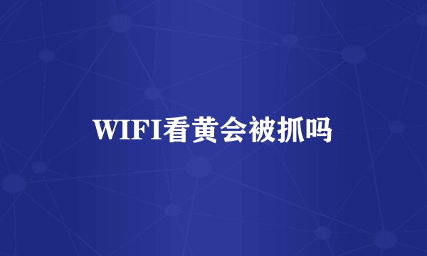 WIFI看黄会被抓吗