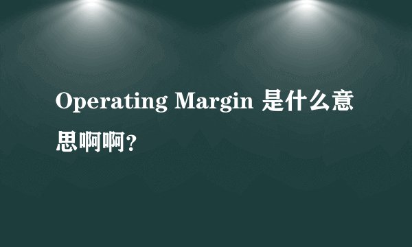 Operating Margin 是什么意思啊啊？