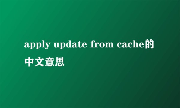apply update from cache的中文意思