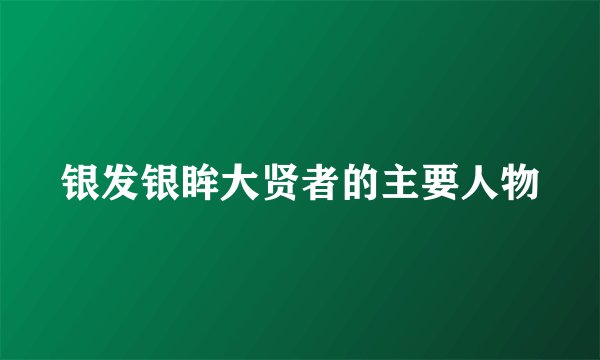 银发银眸大贤者的主要人物