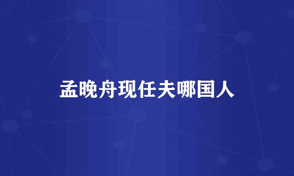 孟晚舟现任夫哪国人