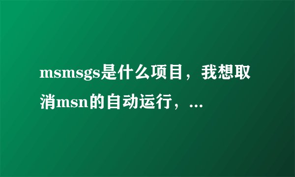 msmsgs是什么项目，我想取消msn的自动运行，是不是就是这个？