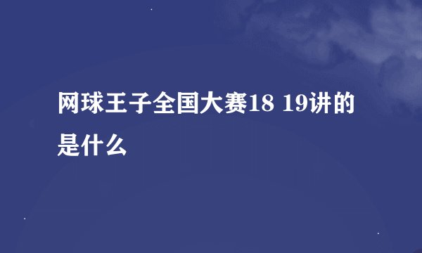 网球王子全国大赛18 19讲的是什么