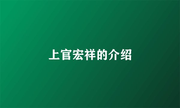 上官宏祥的介绍