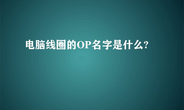 电脑线圈的OP名字是什么?