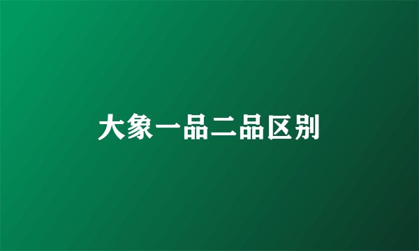 大象一品二品区别