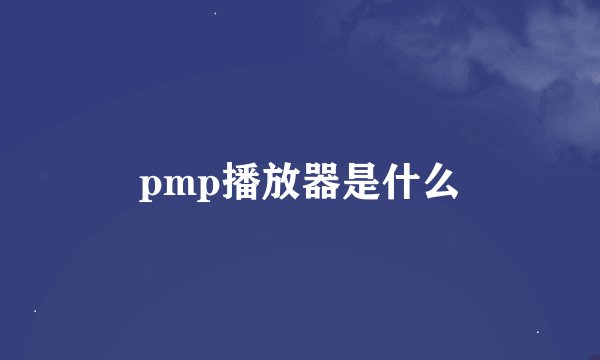 pmp播放器是什么