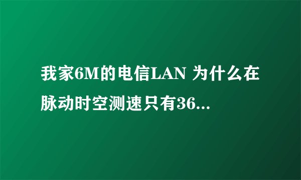 我家6M的电信LAN 为什么在脉动时空测速只有360K 360测速为什么是800K