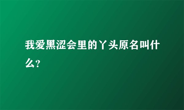 我爱黑涩会里的丫头原名叫什么？