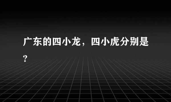 广东的四小龙，四小虎分别是?