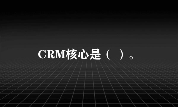 CRM核心是（ ）。
