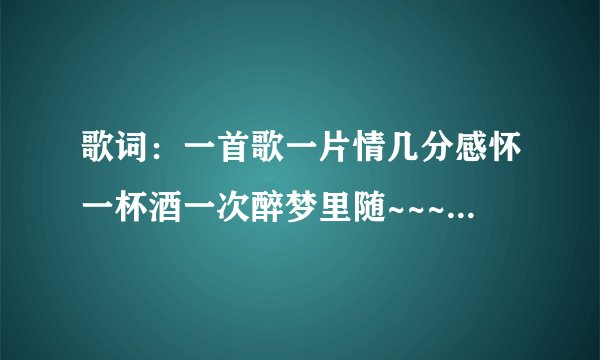 歌词：一首歌一片情几分感怀一杯酒一次醉梦里随~~~~~~~这首歌是什么名字？