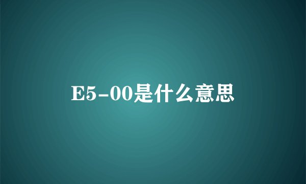 E5-00是什么意思