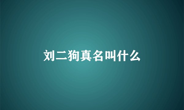刘二狗真名叫什么