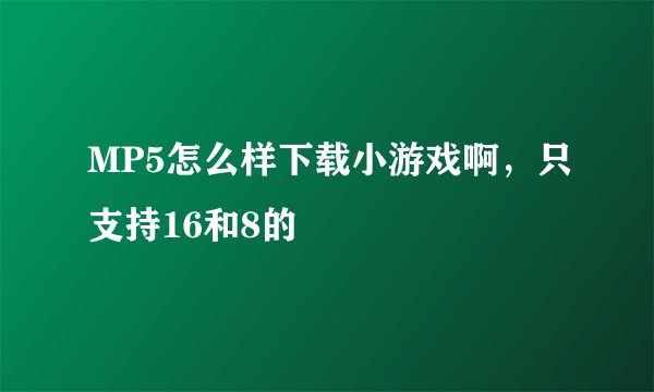 MP5怎么样下载小游戏啊，只支持16和8的