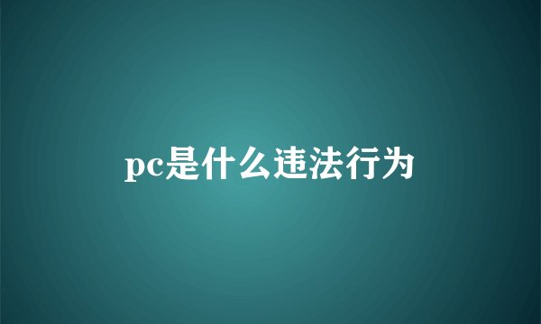 pc是什么违法行为