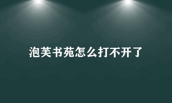 泡芙书苑怎么打不开了