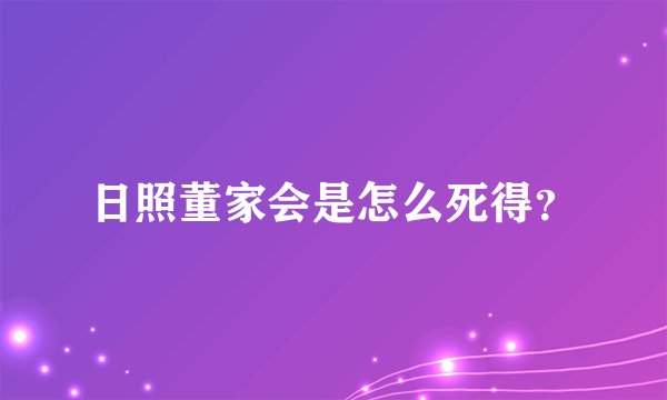 日照董家会是怎么死得？
