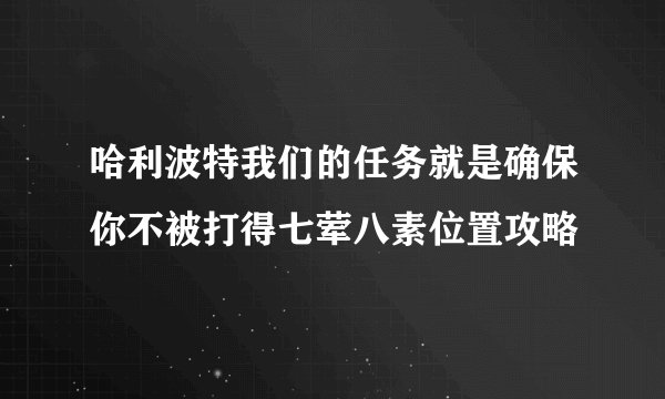 哈利波特我们的任务就是确保你不被打得七荤八素位置攻略