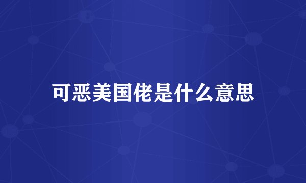 可恶美国佬是什么意思