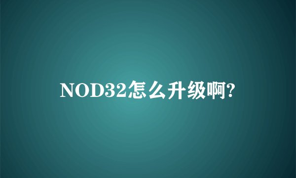 NOD32怎么升级啊?