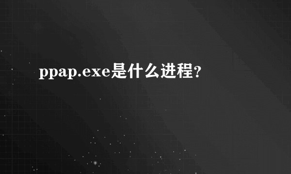 ppap.exe是什么进程？