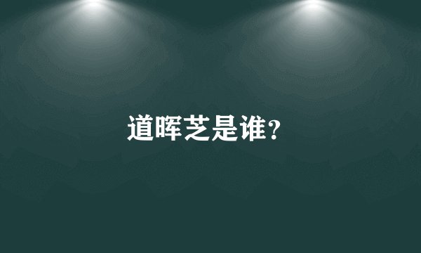 道晖芝是谁？