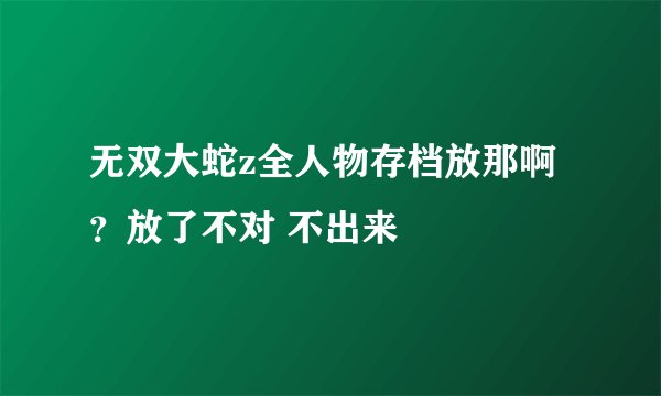无双大蛇z全人物存档放那啊？放了不对 不出来