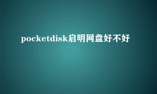 pocketdisk启明网盘好不好